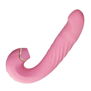 Weiblicher rosa Vibrator für Paare 10 Saugen Vibrieren 3 Stoßen